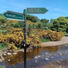 Signpost for Penicuik and Scald Law