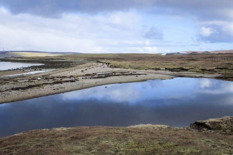 The land at Scatsta which is set to be leased from the SIC by Statkraft. Photo: SIC