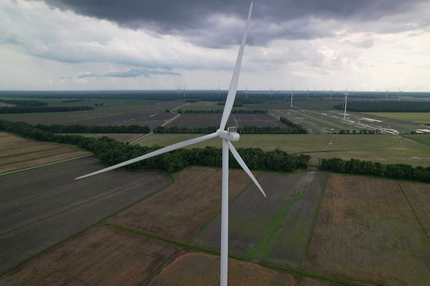 Close up of wind turbine by Mike Lewis
