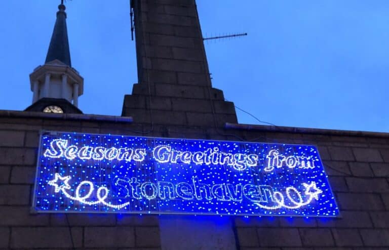 christmas lights in stonehaven